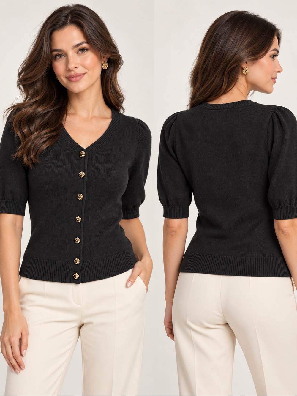 Express Design Studio Women’s Black Silk Cashmere Blend Cardigan Size XS